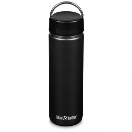 Бутилка от неръждаема стомана Klean Kanteen Wide w/Wide Loop Cap - brushed stainless 800 ml черен