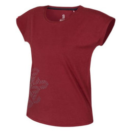Дамска тениска Ocún Kimo T Women Leafs червен Red Oxblood