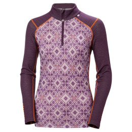Дамска функционална тениска Helly Hansen W Lifa Merino Midw Gra 1/2 Zip лилав