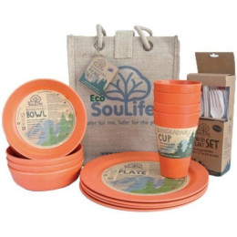 Комплект за пикник EcoSouLife Piknikový Set EcoSouLife pro 4 оранжев