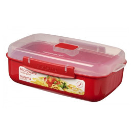 Купа с капак Sistema Rectangle червен