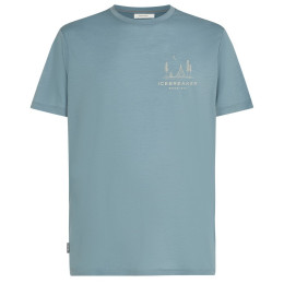 Мъжка тениска Icebreaker Men Merino 150 Tech Lite SS Tee Peaceful Pass светло син Flint Blue