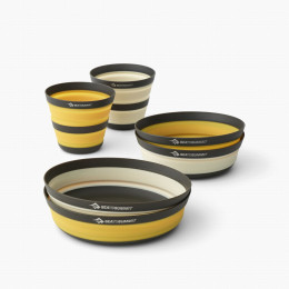 Комплект прибори Sea to Summit Frontier UL Collapsible Dinnerware Set 2P 6 Piece жълт/бял