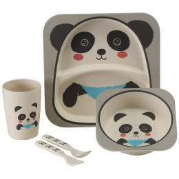 Изложен детски комплект Vango Bamboo Panda Kids Set бял/сив