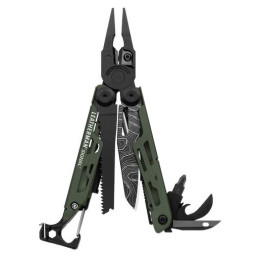 Многофункционален нож Leatherman Signal Green Topo черен/зелен