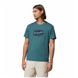 Мъжка тениска Columbia Parsons Point™ SS Graphic Tee тюркоазен Everblue Heather, Badge Label