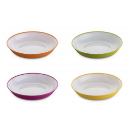 Комплект чинии Omada SANALIVING Soup Plate Set 4x Plate 20xh4cm бял