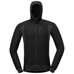 Функционален мъжки суитшърт Norrona falketind Alpha120 Zip Hood черен Caviar Black