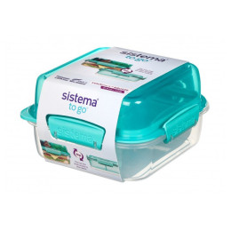 Кутия за храна Sistema Lunch Stack To Go Square 1,24l