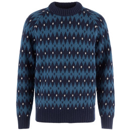 Мъжки пуловер Fjällräven Övik Jacquard Knit M син Dark Navy-Indigo Blue