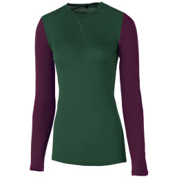 Дамска тениска Warg Merino 165 Long зелен/червен Green/Wine