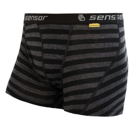 Мъжки боксерки Sensor Merino Active черен/сив Black/TmHeStripes