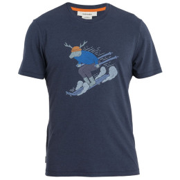 Мъжка тениска Icebreaker M Mer Central Classic SS Tee Ski Rider тъмно син