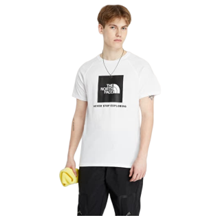 Мъжка тениска The North Face M S/S Raglan Redbox Tee бял