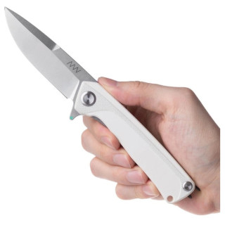 Сгъваем нож Acta non verba Z100 BB Stonewash/Plain Edge G10 бял white