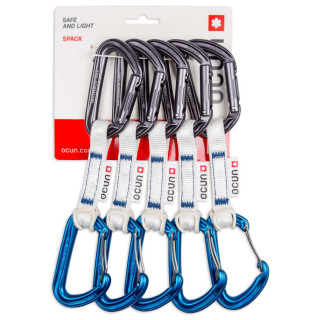 Комплект примка с карабинери Ocún Hawk Qd Combi Bio-Dyn-Ring 15 Mm 10 Cm 5-Pack син/сив