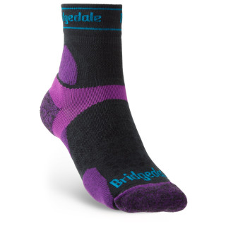 Дамски чорапи Bridgedale UL T2 MS 3/4 Crew Women's черен/лилав Charcoal/Purple/