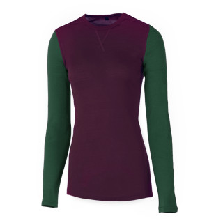 Дамска тениска Warg Merino 165 Long червен/зелен Wine/Green