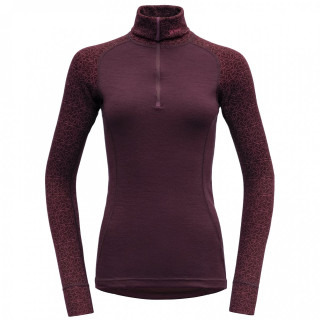 Дамска функционална блуза Devold Duo Active Merino 205 Z.Neck червен Port