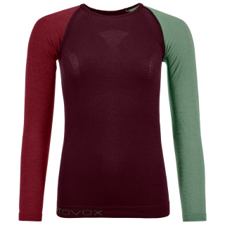 Дамска функционална тениска Ortovox 120 Comp Light Long Sleeve W червен DarkWine