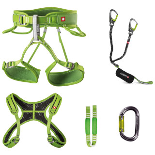 Комплект за виа ферата Ocún Via Ferrata Twist+Chest Set зелен