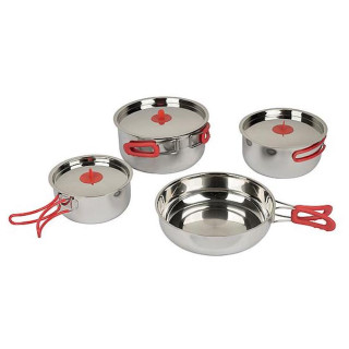 Комплект прибори Bo-Camp Set Of Pans Travel 4 сребърен Silver