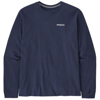 Мъжка тениска Patagonia P-6 Logo Responsibili Tee LS тъмно син