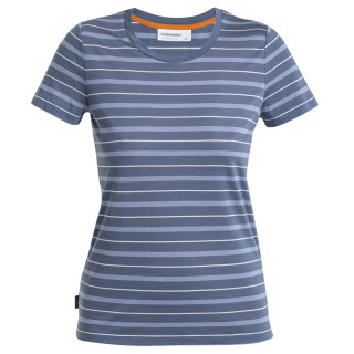 Дамска тениска Icebreaker Women Wave SS Tee Stripe син Dawn/Kyanite/Snow/S