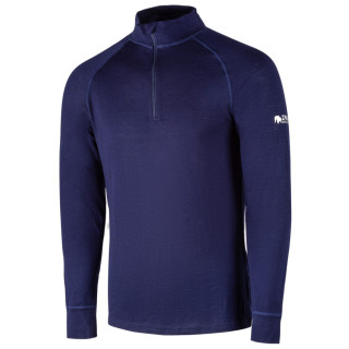 Мъжка тениска Zulu Merino 160 Zip Long син Navy