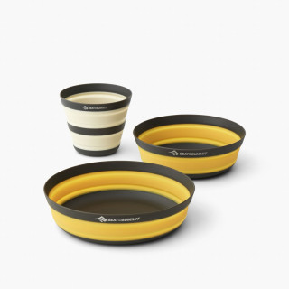 Комплект прибори Sea to Summit Frontier UL Collapsible Dinnerware Set 1P 3 Piece жълт/бял