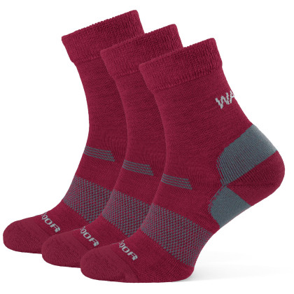 Дамски чорапи Warg Merino Hike W 3-pack винен