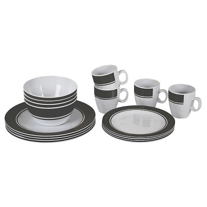 Комплект прибори Bo-Camp Dinner set 16 бял/сив White/Gray