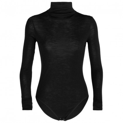 Дамска функционална тениска Icebreaker Queens Ls High Neck Bodysuit черен Black