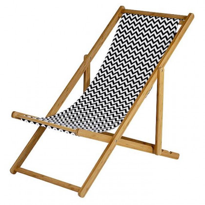 Стол Bo-Camp Beach Chair Soho черен/бял Black/White