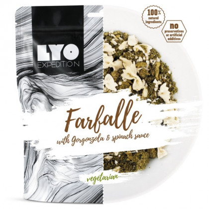 Дехидратирана храна Lyo food Farfalle с горгонзола и спанак o 370 г