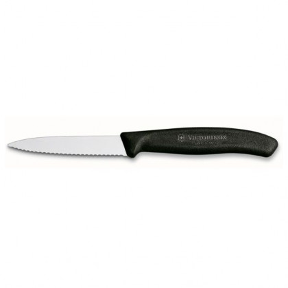 Нож за зеленчуци Victorinox вълнообразен 8 см черен Black