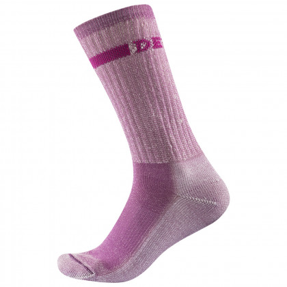 Дамски чорапи Devold Outdoor Medium Sock розов  Pink melange