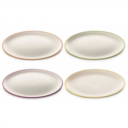 Комплект чинии Omada SANALIVING DinnerPlate Set 4x Plate 24xh2cm бял