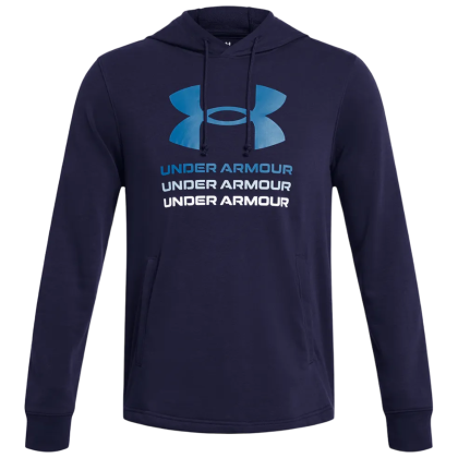 Мъжки суитшърт Under Armour Rival Terry Graphic Hood син