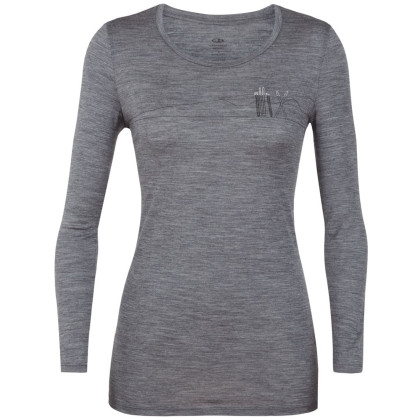 Дамска тениска Icebreaker Women`s Tech Lite LS Low Crewe сив GritstoneHthr