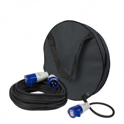Удължаващ кабел Gimeg ElectraKaravan удължител 20m с капак + адаптер 35cm черен/син