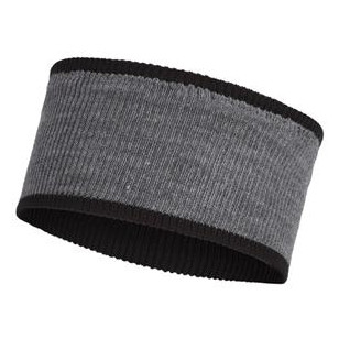 Лента за глава Buff Crossknit Headband черен/сив SolidBlack