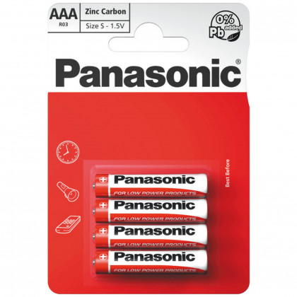 Батерия Panasonic Zinc AAA/4 бяло/червен