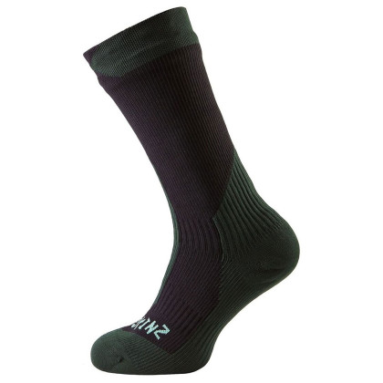 Водоустойчиви чорапи SealSkinz Trekking Thick Mid черен Black/RacingGreen