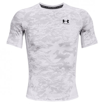 Функционална мъжка тениска  Under Armour HG Armour Camo Comp SS бял White//Black