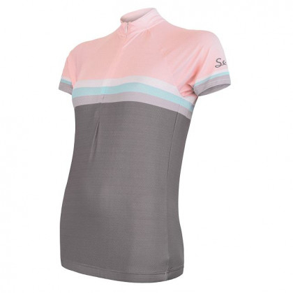 Дамска колоездачна фланелка Sensor Cyklo Summer Stripe сив/розов Gray/Pink