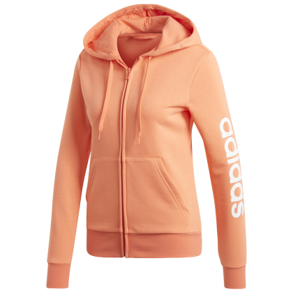 Дамски суитшърт Adidas Essentials Linear FZ HD оранжев