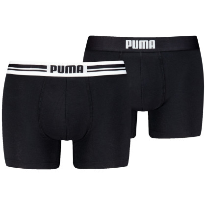 Мъжки боксерки Puma Everyday Placed Logo Boxer 2P черен Black