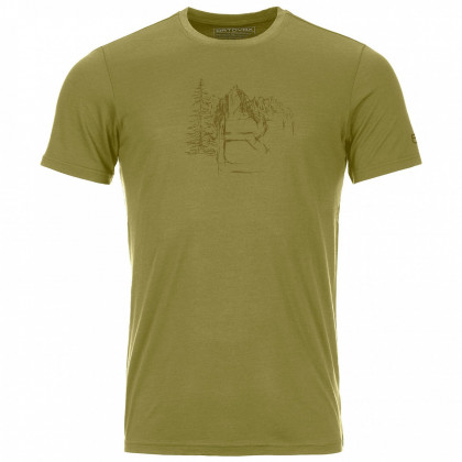 Мъжка функционална тениска Ortovox 150 Cool Logo Sketch T-Shirt зелен