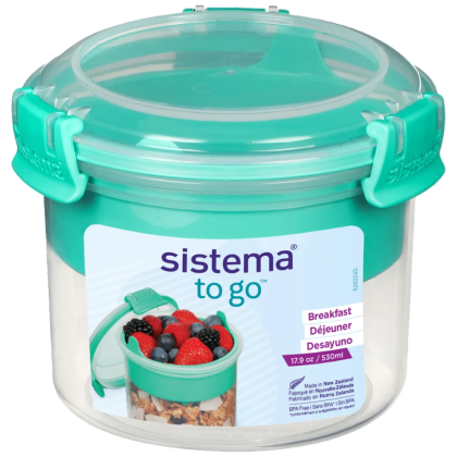 Кутия за закуска Sistema To Go Dóza na snídani s miskou a lžičkou 530 ml зелен